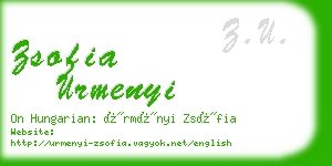 zsofia urmenyi business card